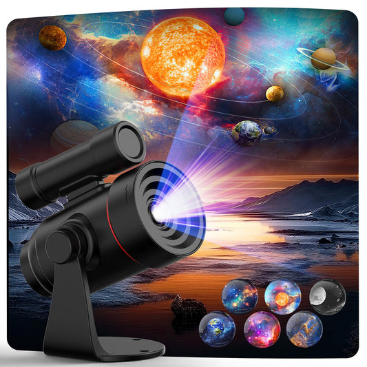 Galaxy Planetarium Projector, Starlight Headlines for Car with Rechargeable Battery Indoor Corridor LED Wall Light and Outdoor Camping, HD Image Adjustable Focus, 360° Rotation
