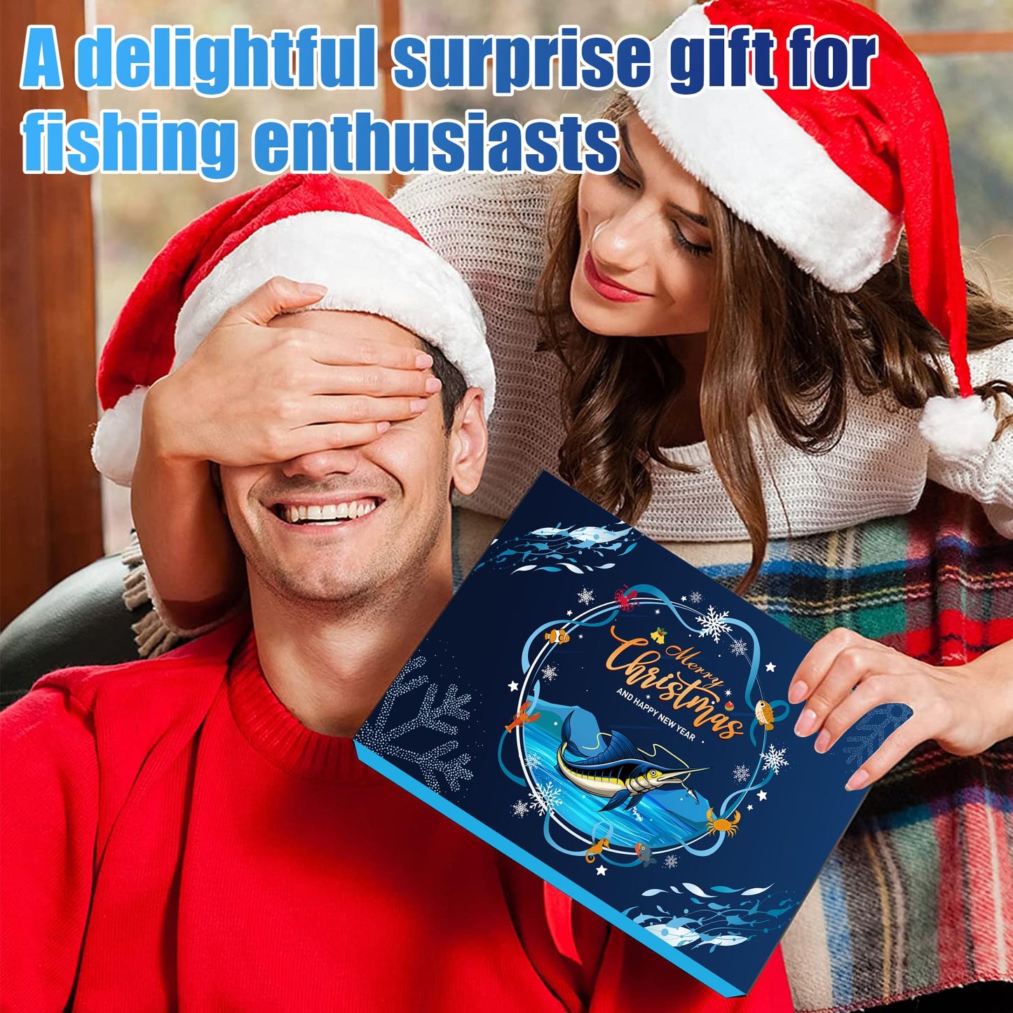 Fishing Advent Calendar 2025, Fishing Lure Set -24 Days of Fishing Advent Calendar Surprise Christmas Countdown Fishing Gifts for Granpa Dad Boyfriend Brother Fishing Lovers Christmas Gifts