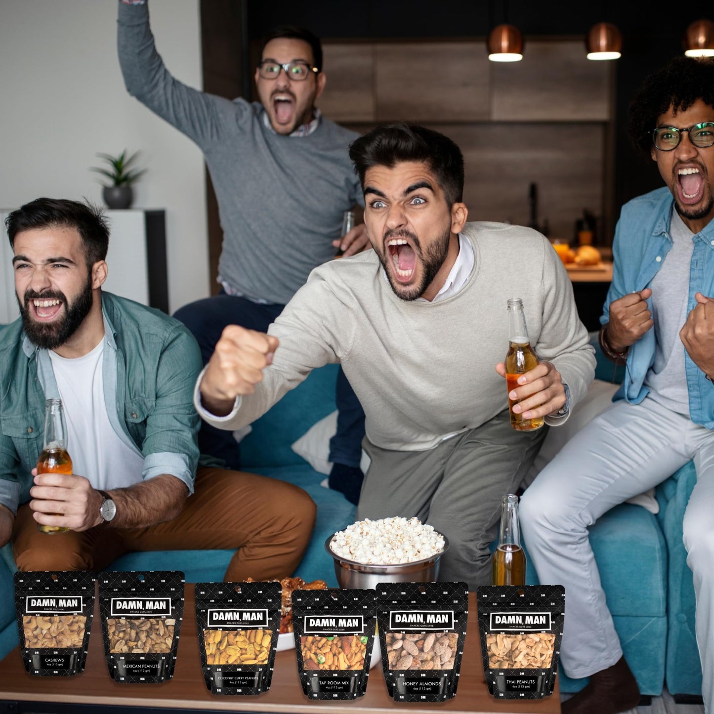 Gourmet Nut Gift Box for Men - 6 Unique Handcrafted Snacks, Ideal Gift for Dad, Birthday, or a Bold Snack Adventure