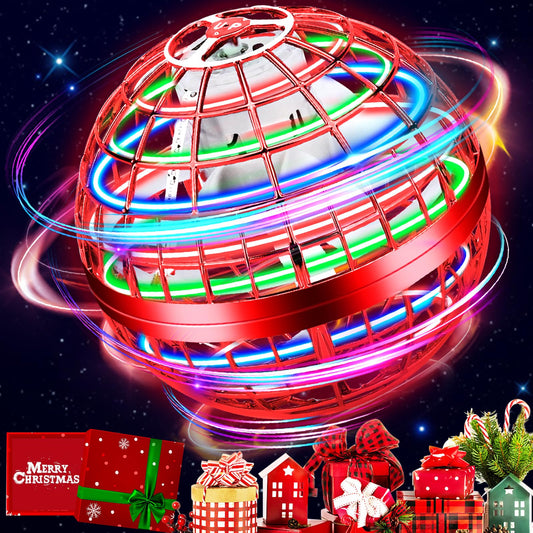 Flying Orb Ball,Galactic Fidget Spinner Hover Ball,Flying Spinner Mini Drone Toy,Hand Controlled Boomerang Hover Ball,Cool Toys Birthday for Kids Adult Indoor Outdoor Toys(Red)
