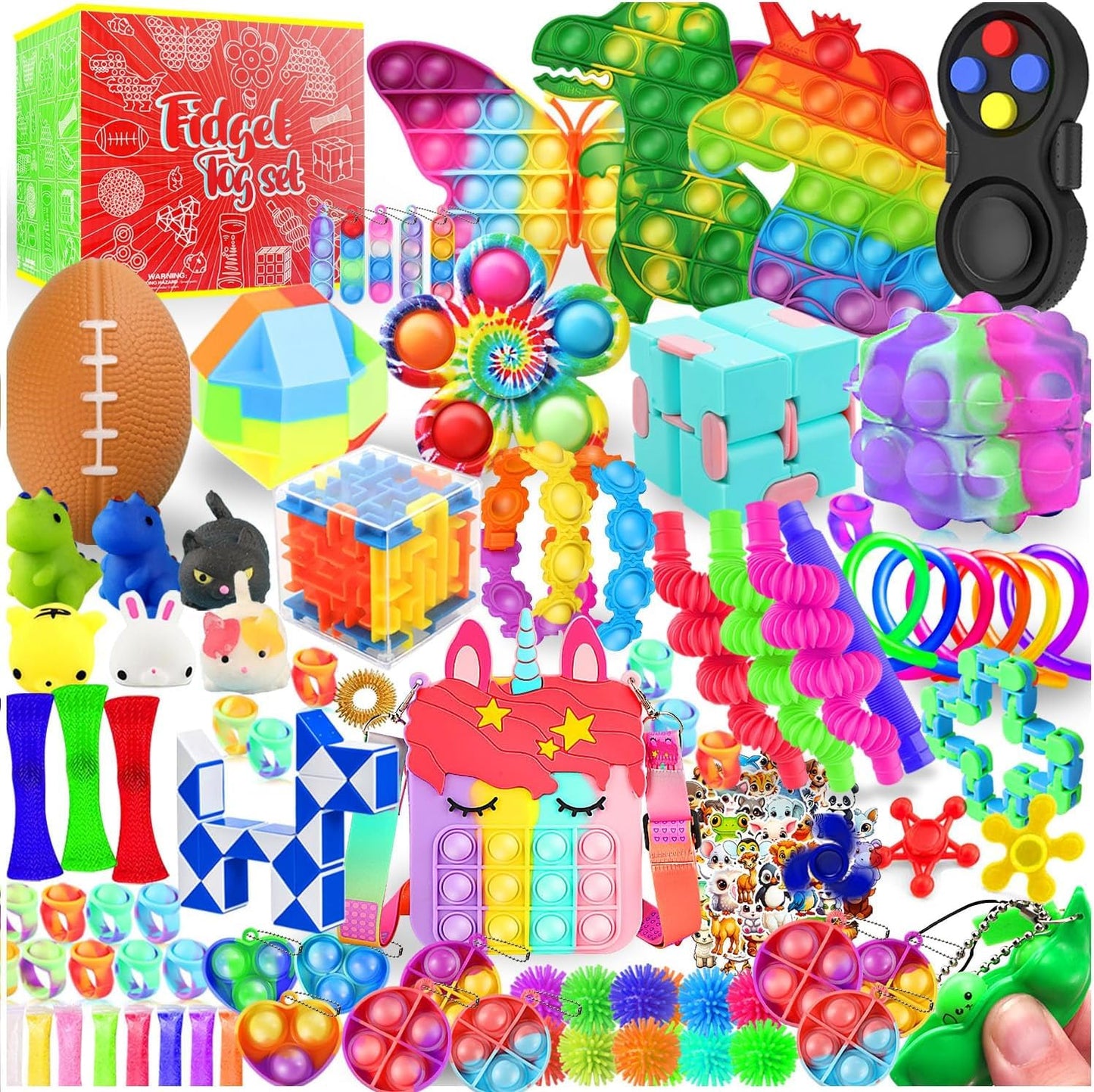 Fidget Toys, 126 Pack Party Favors for Kids 8-12 4-8, Sensory Toys Bulk Autism Autistic, Treasure Box Toys for Classroom, Stocking Stuffers, Goodie Bag Stuffers, Christmas Birthday Gifts Prizes