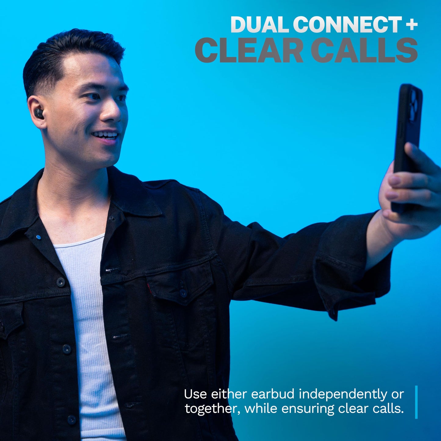 JLab Go Air Pop+ True Wireless Earbuds, in Ear Headphones, Bluetooth Earphones, 35H Playtime Ear Buds, Bluetooth Earbuds with Microphone, USB-C Charging Case, Dual Connect, EQ3 Sound, Black