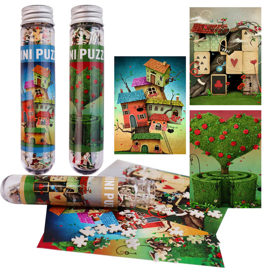 Small Jigsaw Puzzles for Adults Challenging Puzzle Small Puzzles Mini Jigsaw Puzzles for Teens 150 Pieces Micro Tiny Puzzle Tree Heart Maze Landscape Scenery Travel Puzzles 6 x 4 inch 3 Packs