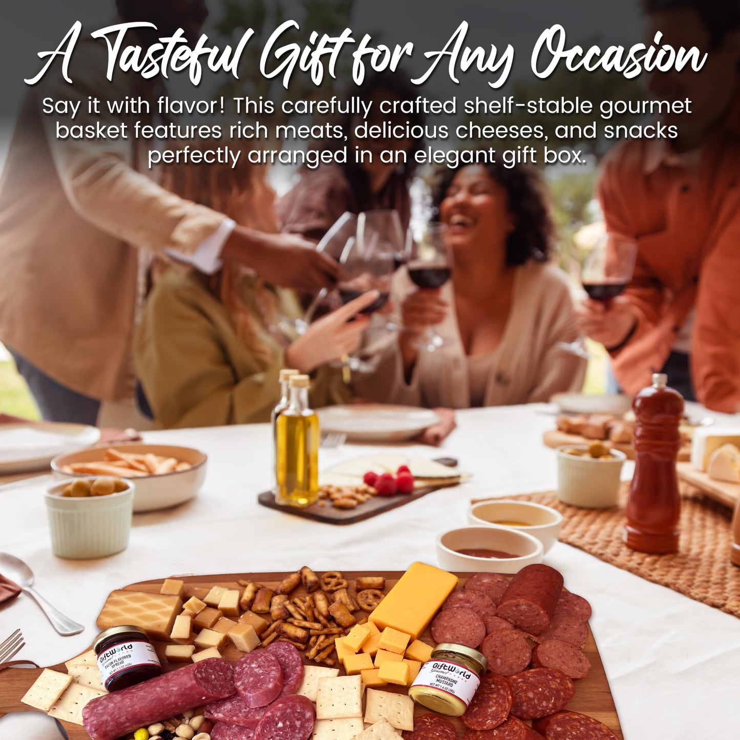 Deluxe Meat and Cheese Gift Basket – Gourmet Charcuterie Assortment & Snack Bundle