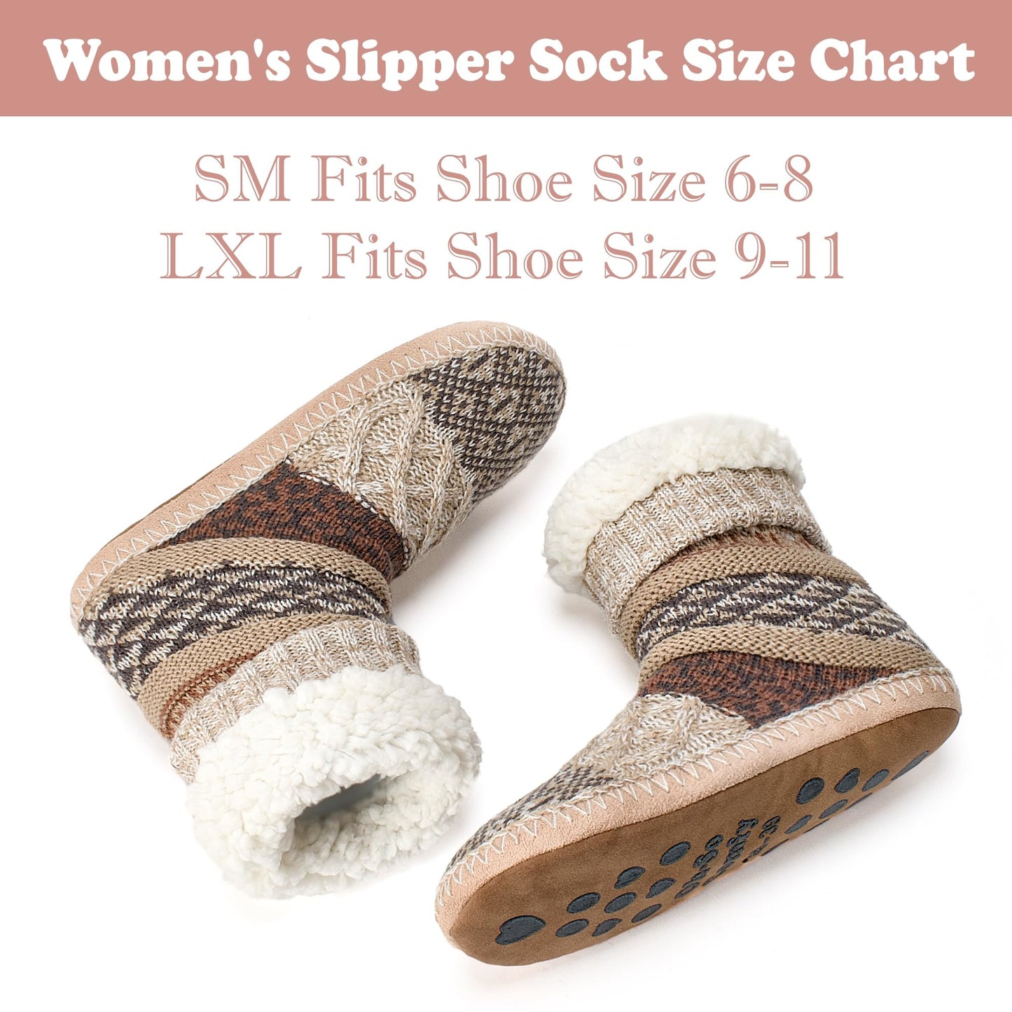 Cozylook Womens Fuzzy Slipper Socks with Grips Winter Warm Cabin Socks Non Slip, Stocking Stuffers for Adults Women Her, Christmas Gifts for Women Wife Mom Grandma Her Girlfriend Cozy Holiday Gifts