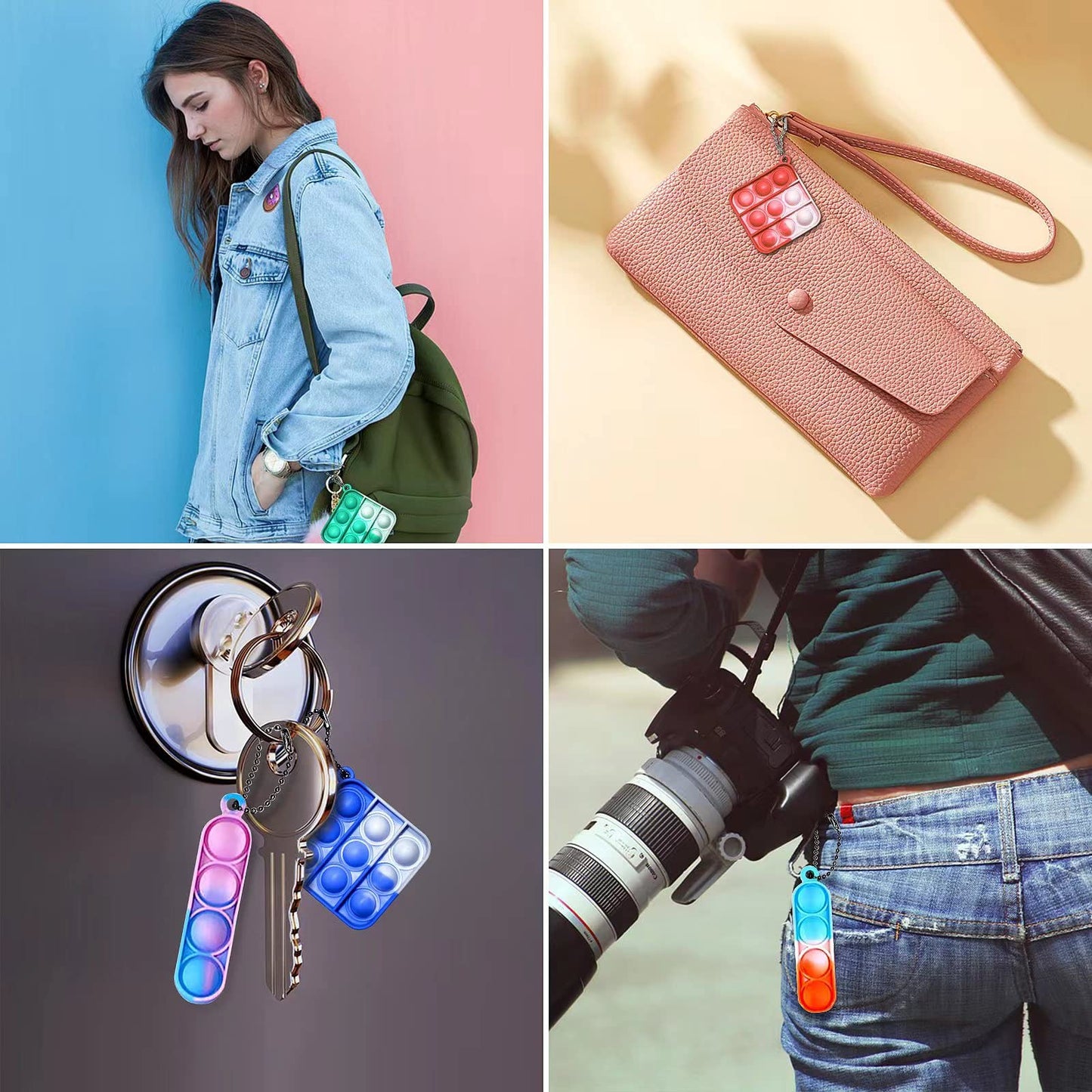 amicbng 130 Pcs Pop Keychain Party Favors ,Mini Pop Keychain It Fidget Toy Bulk Stocking Pinata Stuffers Birthday Carnival Treasure Classroom Prizes Toddler Toys Fidget Pack Stress Relief Toys (130)