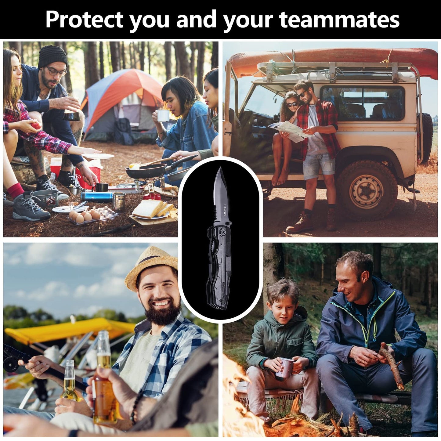 Multitool Pocket Knife for Men, Tactical Folding Multi Tool, Multipurpose Utility Plier Set, Camping, Survival, Hiking Gear, Screwdriver Kit, Mens Gifts Idea