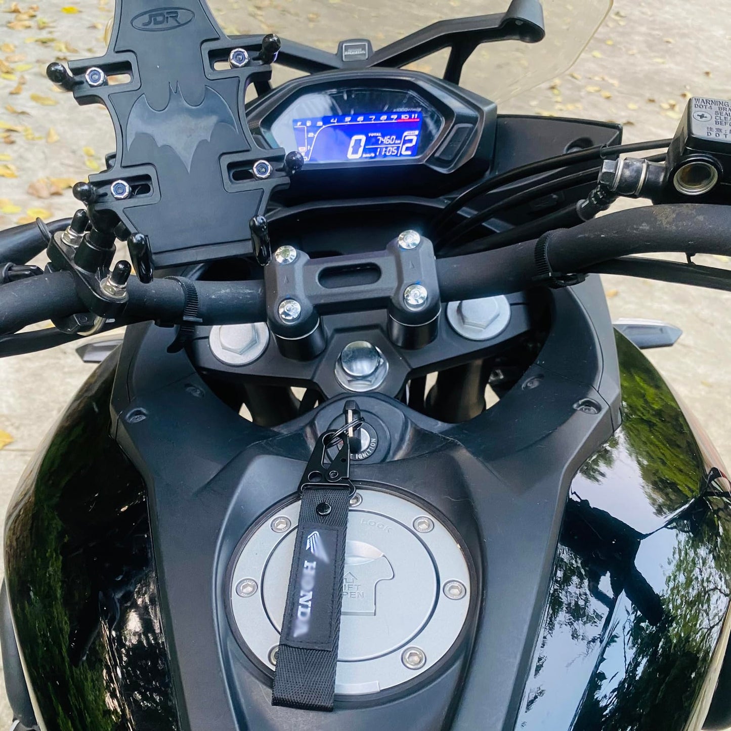 AUSZUOI 2 Pcs Fabric Keychain, Black and Red Motorcycle Keychain, Heavy Duty Key Chain for Bike, Car