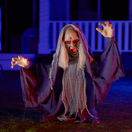 JOYIN Halloween Decorations Outdoor Animatronics Groundbreaker Zombie, Animated Halloween Outside Zombies Decor, Light-up Talking Groundbreaker with Shaking Body, Haunted House Lawn Graveyard Decor