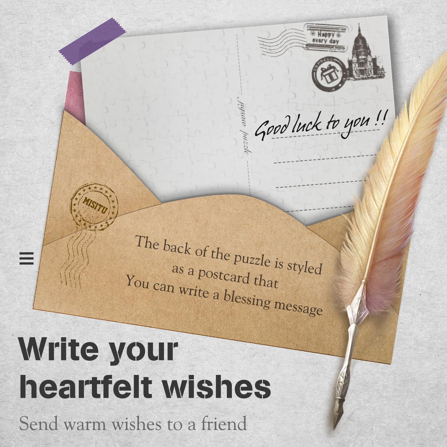 MISITU Small Jigsaw Puzzles for Adults Challenging Puzzle Small Puzzles Mini Jigsaw Puzzles for Adults 150 Pieces Micro Tiny Puzzle Van Gogh Art Puzzles Travel Puzzle 6 x 4 Inch 4 Packs