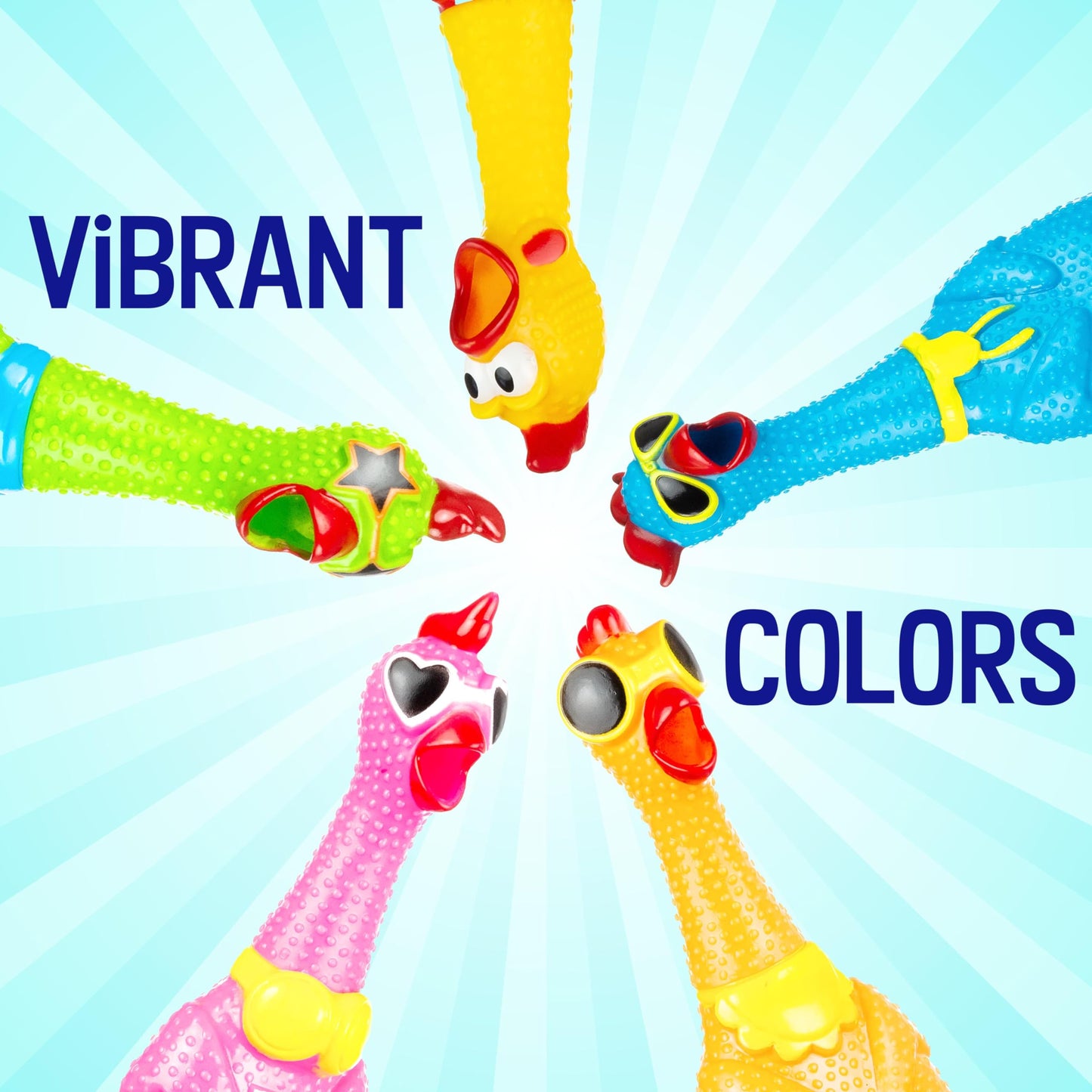 3pc Silly Screaming Chicken Set - Tactile Squeaky Chicken Squeeze Toy for Fun and Entertainment - Rubber Chickens That Squeak Screaming Chicken Toy Value Pack