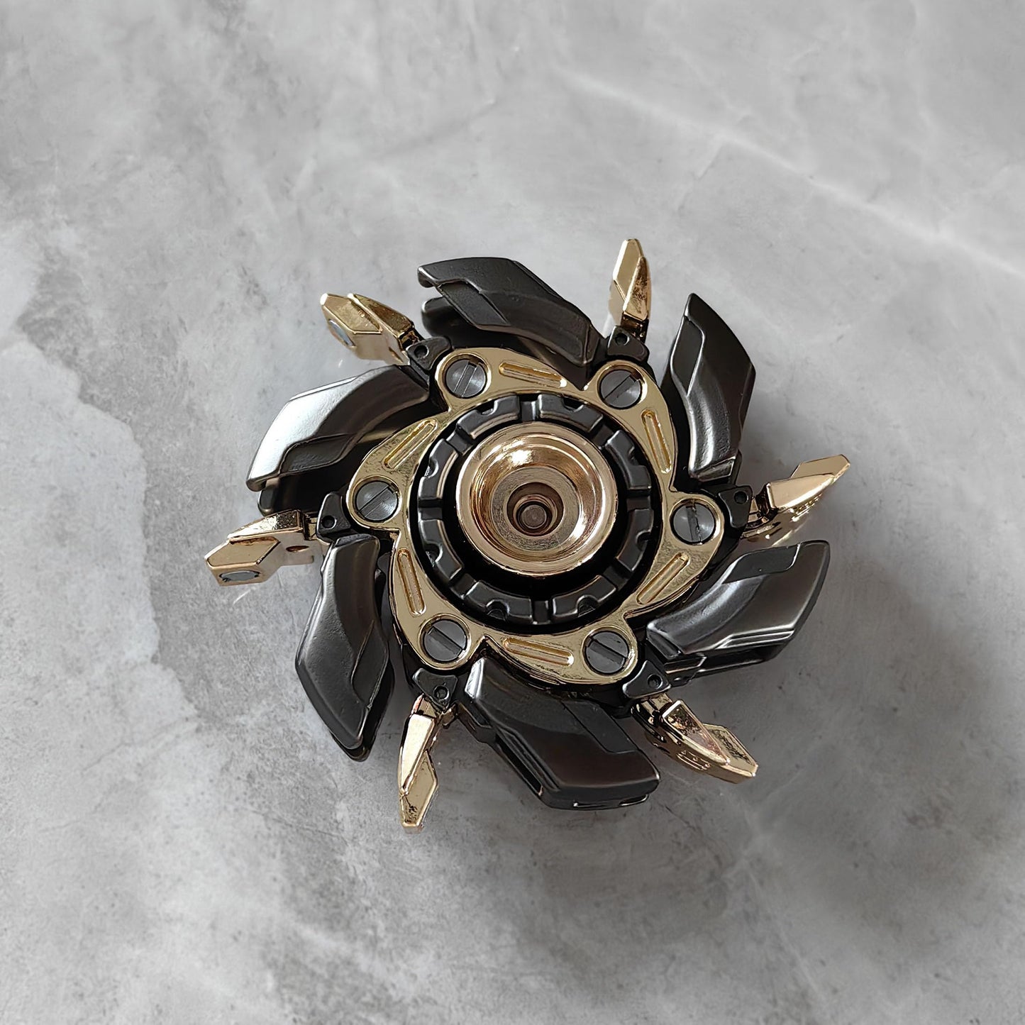 T-Conceal EDC Fidget Sliders Open Armor Spinning TopFidget Toys Stress Relief for Adults Magnetic Metal (Gray Gold)