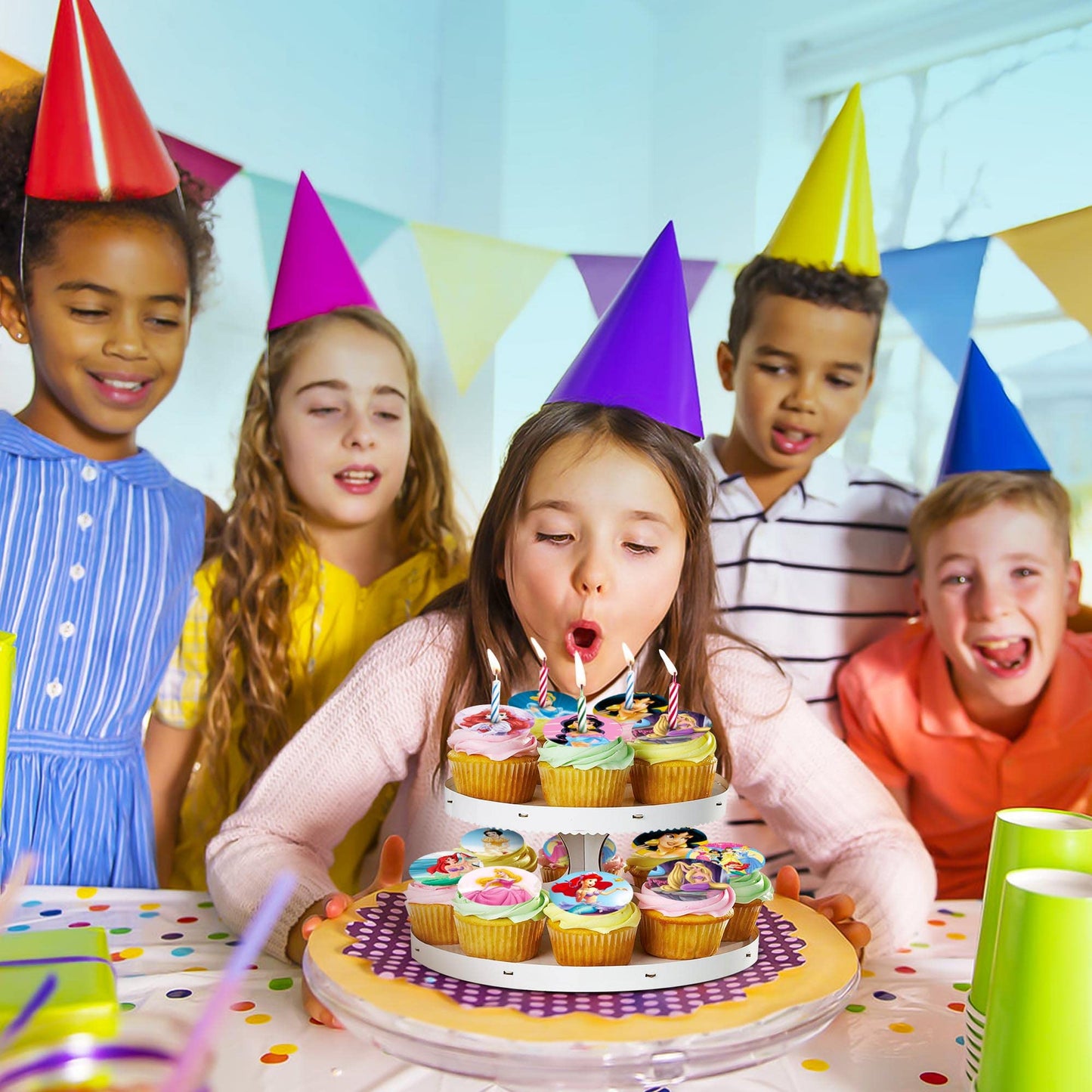 30 x Edible Cupcake Toppers Themed of Princess Collection of Edible Cake Decorations | Uncut Edible on Wafer Sheet