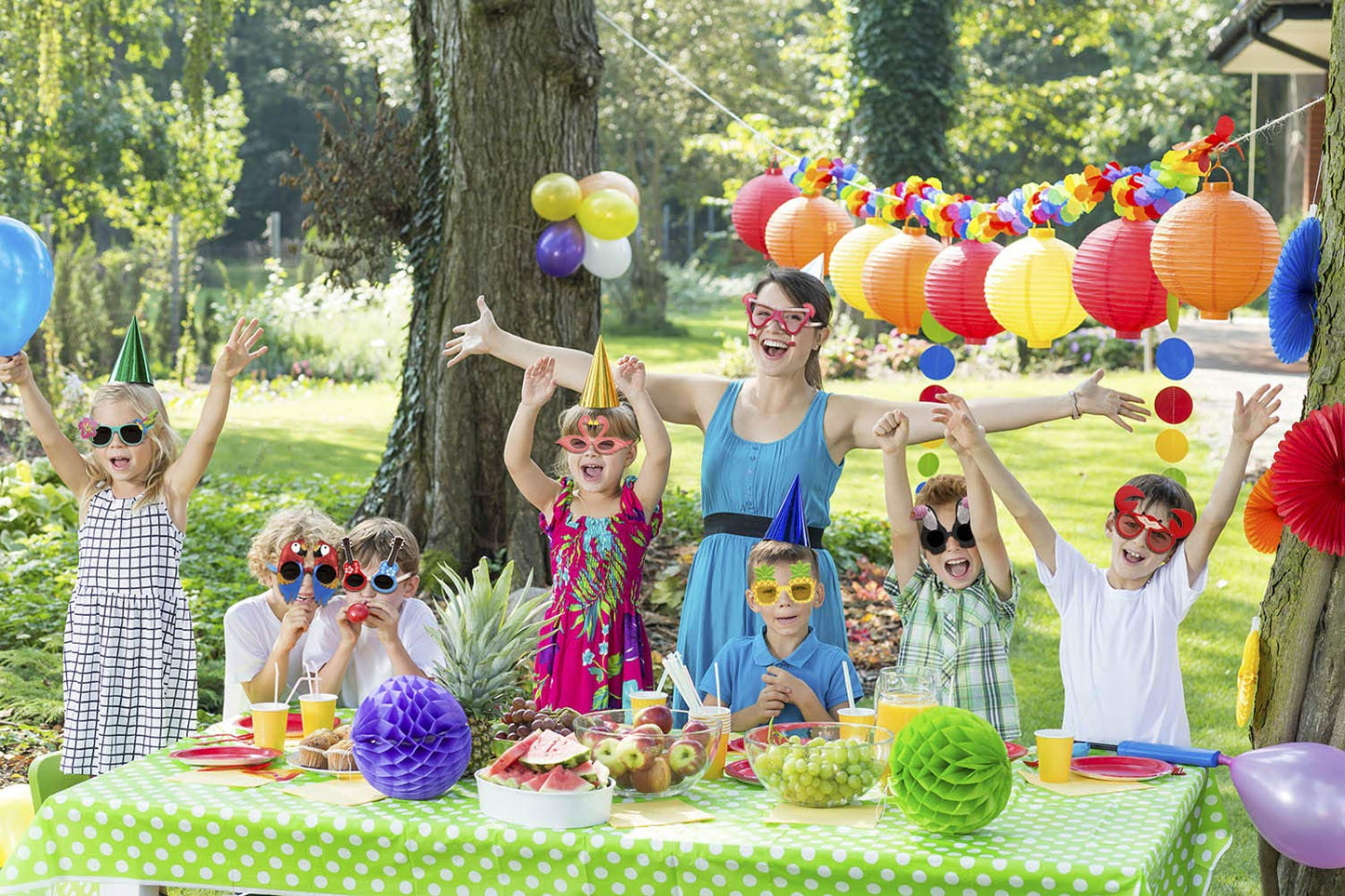 Ocean Line Luau Party Sunglasses - 9 Pairs Funny Hawaiian Glasses, Tropical Fancy Dress Props, Fun Summer Kids Party Favors, Beach Themed Party Supplies Decoration