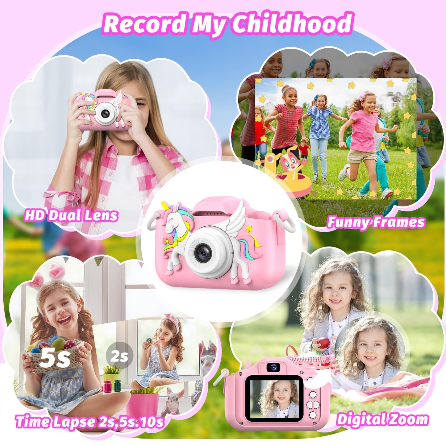 Masterbee Children's Camera Toys for Girls & Boys, 3-12 Years - 1080P HD Video Kids Digital Camera - Perfect for Christmas & Birthday Gifts