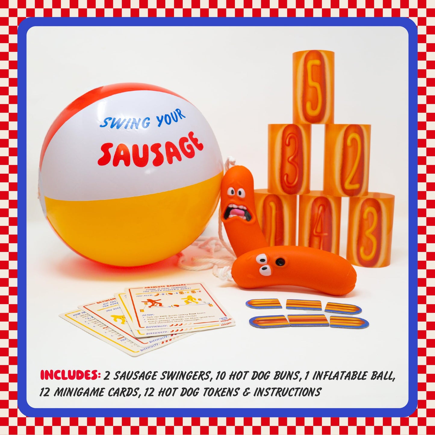 Lucky Egg Swing Your Sausage - Fun Family Party Games for Groups - Indoor Games for Adults and Kids - Party Games for Family Gatherings, Birthdays, and Christmas Party Games for Adults Game Night