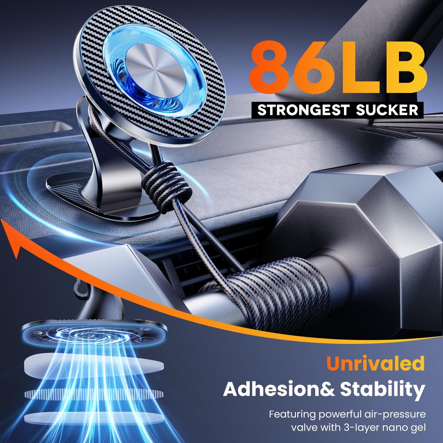 Coneclat for MagSafe Car Mount Magnetic Phone Holder for Car [2025 Upgraded 22X Magnets & Double-Hooks] Phone Holders for Your Car Stand for Dashboard Vent GPS for iPhone 16/15/14/13/12 Android etc