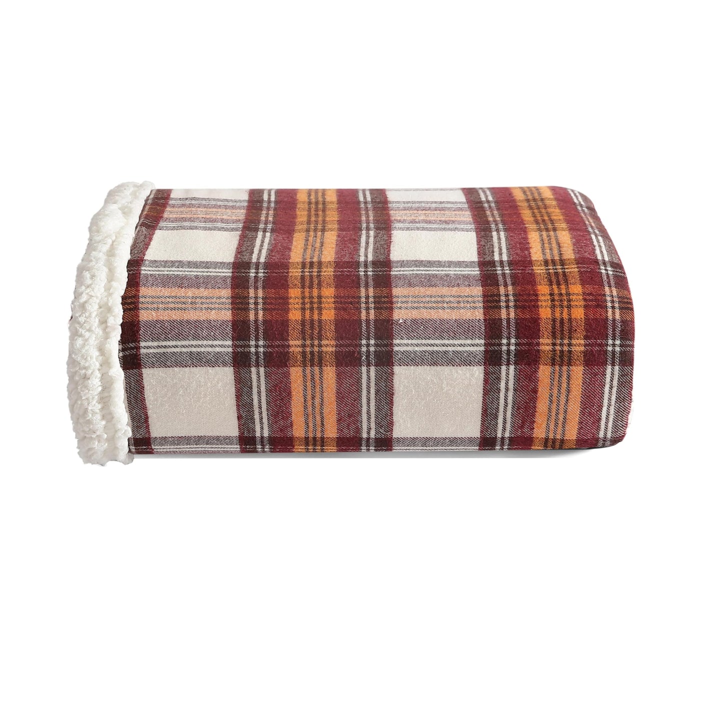 Eddie Bauer - Blanket, Soft Reversible Sherpa & Brushed Fleece Bedding, Perfect for Lounging, Dorm Essentials (Edgewood Plaid Red)