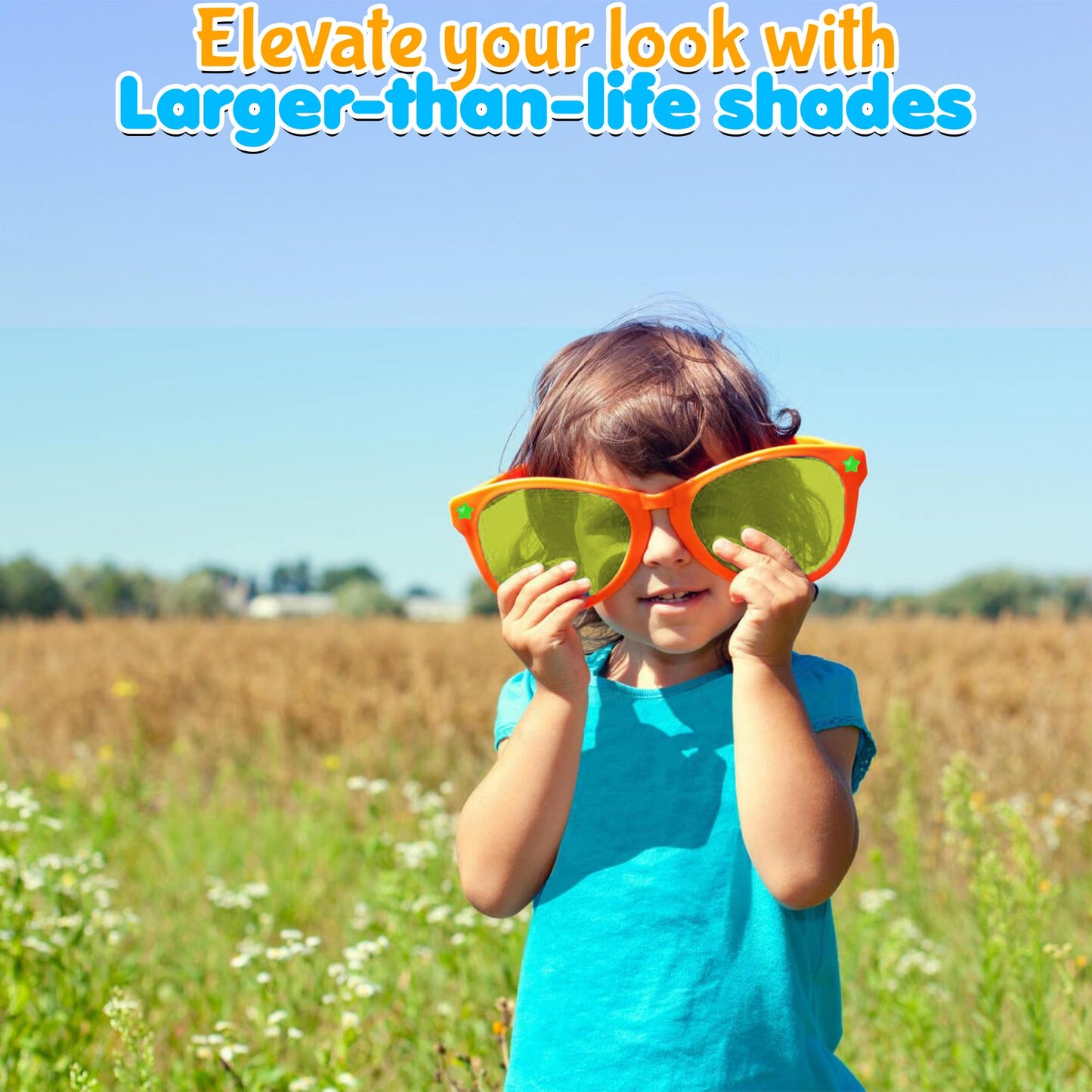 Fun Express Jumbo Giant Sunglasses - Set of 12 Wacky Oversized Pairs - Novelty Clown Glasses and Photo Booth Party Props