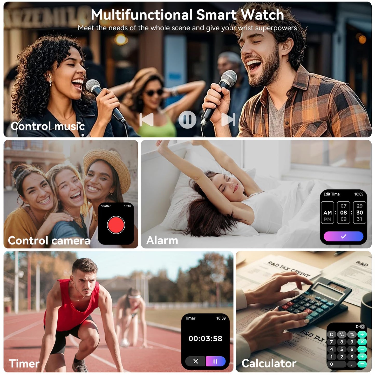 Jacoosa Smart Watch for Men Women, 1.83" HD Touchsreen, Bluetooth Calling, 5 ATM Water-Resistance, 130+ Sports Modes, Health, Fitness & Sleep Tracker, Timer, Fitness Watch for Android/iOS, Pink