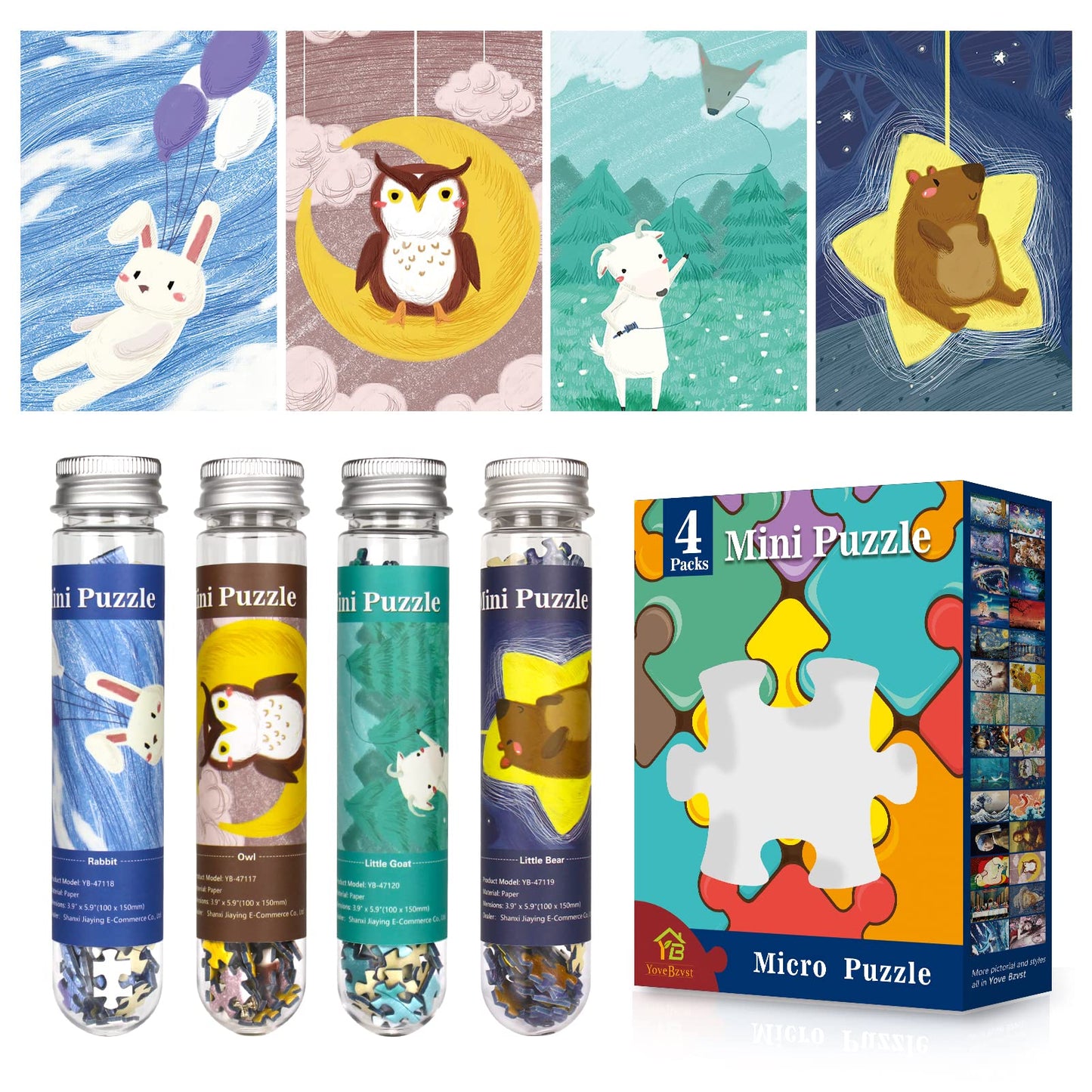 Mini Jigsaw Puzzles for Adults 150 Pieces(4 Packs) Small Jigsaw Puzzle Challenging Micro Puzzle Difficult Tiny Puzzle Home Decor Entertainment 6x4in (4 Pack-3)