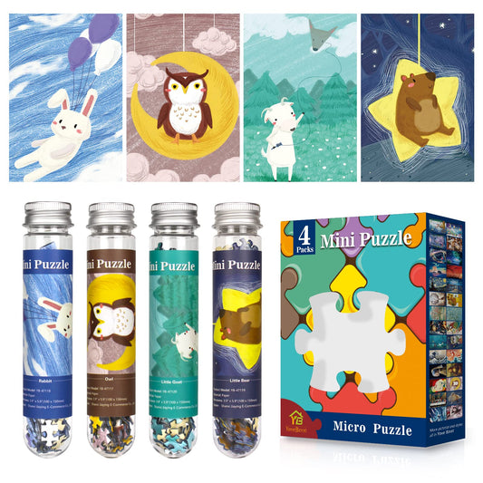 Mini Jigsaw Puzzles for Adults 150 Pieces(4 Packs) Small Jigsaw Puzzle Challenging Micro Puzzle Difficult Tiny Puzzle Home Decor Entertainment 6x4in (4 Pack-3)