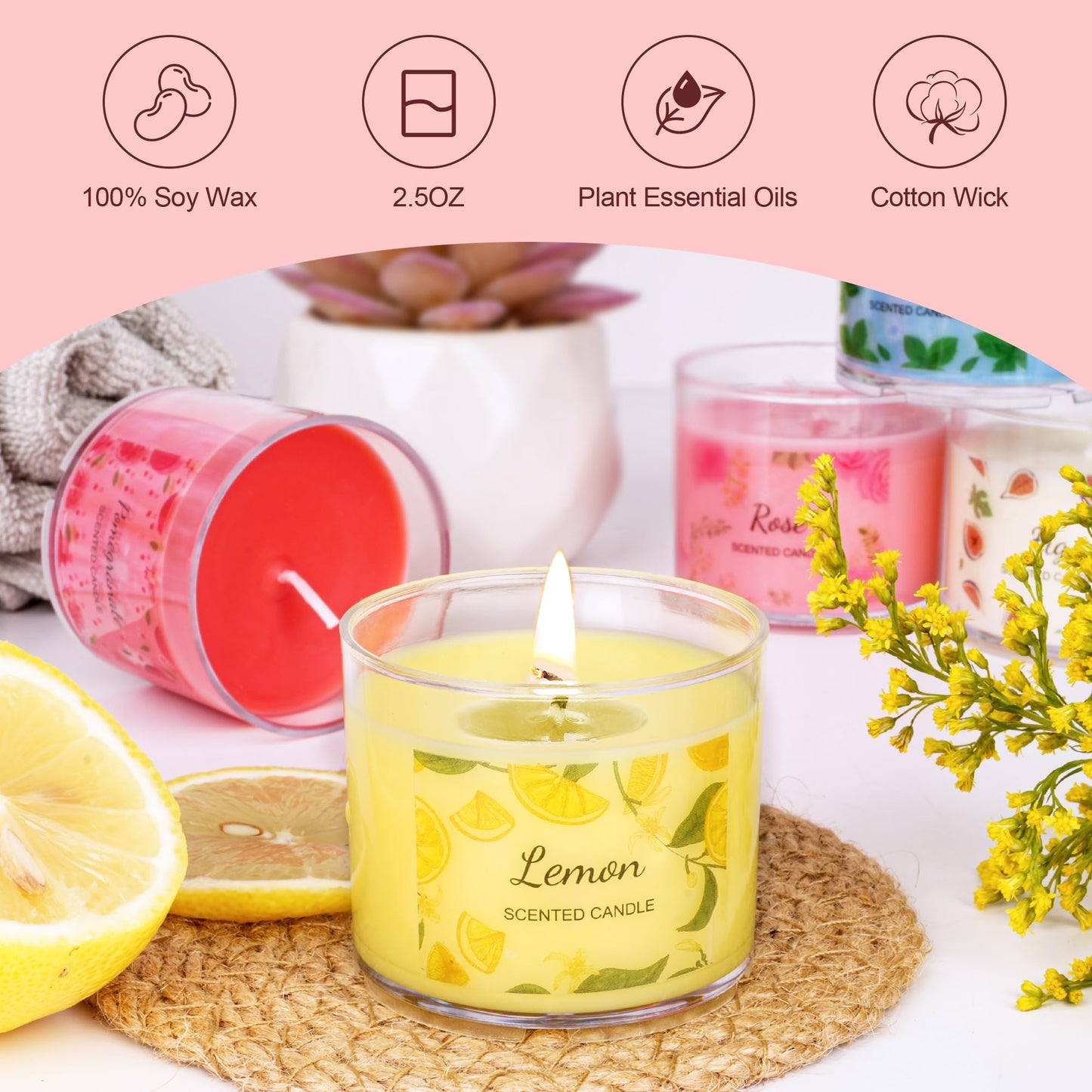 Scented Candles for Home, 12 Pack Candle Set for Women, Small Soy Candles Bulk, Mothers Day Gifts from Daughter - Mini Candle Gift Set for Bridesmaid Anniversary Birthday Valentines Christmas
