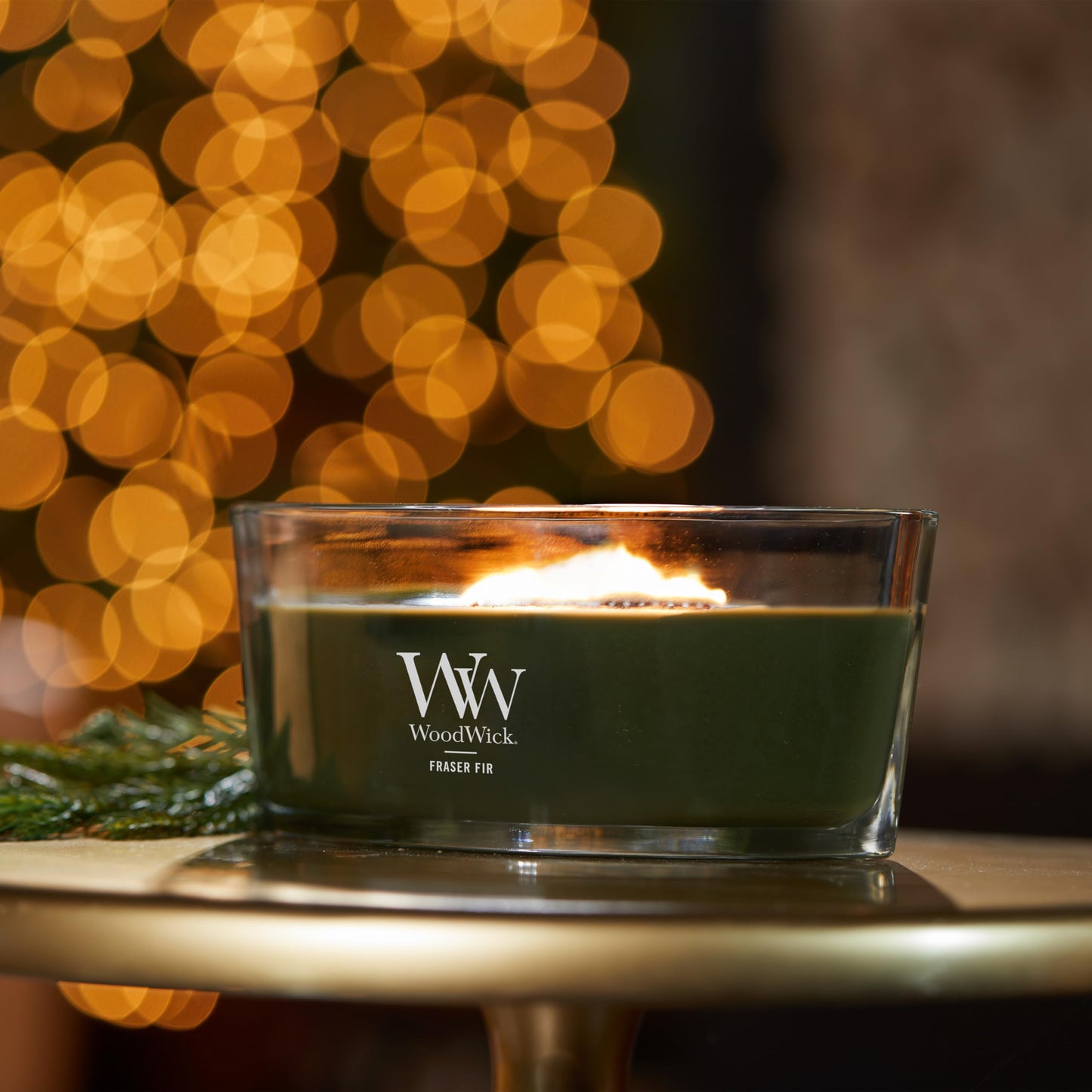 Woodwick Ellipse Scented Candle Frasier Fir Scented Up to 50 Hours Burn Time Great for Any Home Decoration or Holiday Gift Ideas 16oz