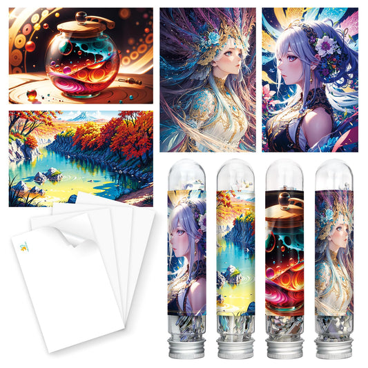 Mini Jigsaw Puzzles for Adults (4 Packs) - 150 Pieces with Reference Blueprint, Micro Puzzles, Tweezers and Saver Included