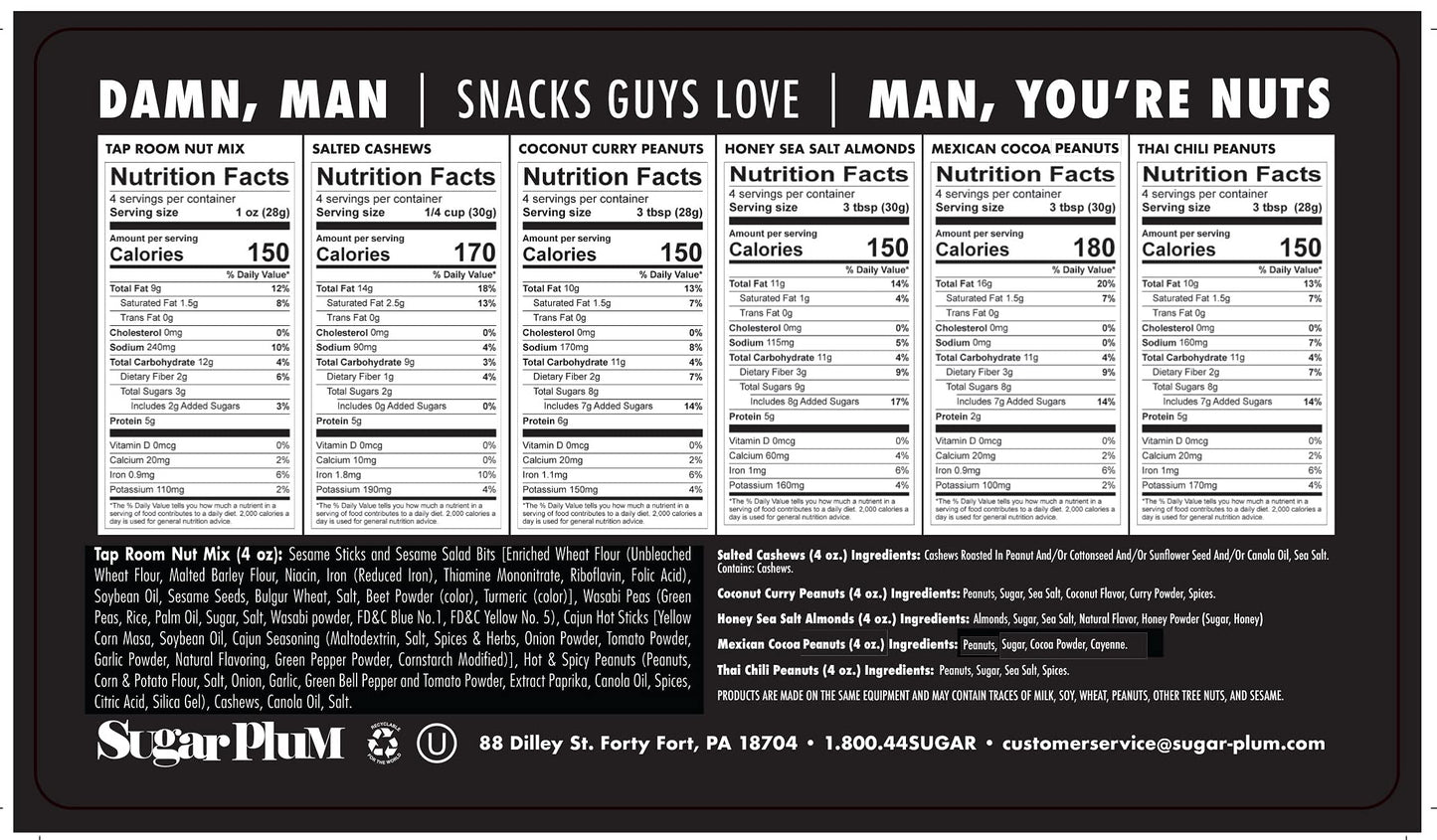 Gourmet Nut Gift Box for Men - 6 Unique Handcrafted Snacks, Ideal Gift for Dad, Birthday, or a Bold Snack Adventure