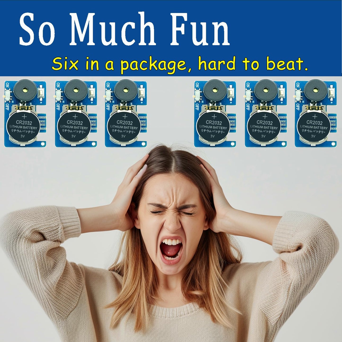 NewNoiseWar-Cricket Noise Maker Prank (6 Pcs), Hidden Pranks Beeping Several Months, Funny Office Pranks for Adults