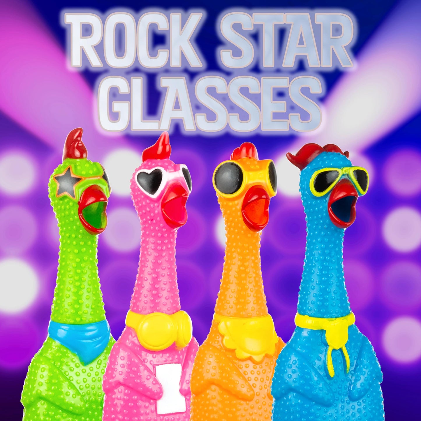 3pc Silly Screaming Chicken Set - Tactile Squeaky Chicken Squeeze Toy for Fun and Entertainment - Rubber Chickens That Squeak Screaming Chicken Toy Value Pack