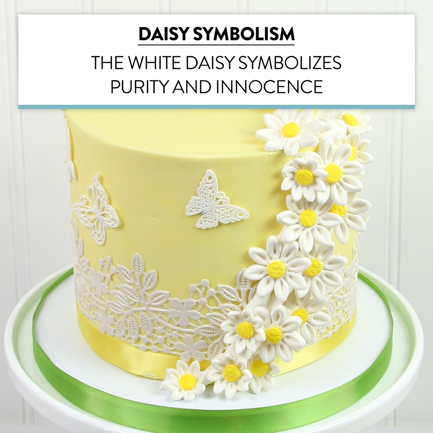 Edible Daisy Cake Decorations, 18 Count White and Yellow Sugar Flowers, Unwired 1 Inch, Daisy Cupcake Toppers, Edible Flowers Cake Decorations by Chef Alan Tetreault, Global Sugar Art