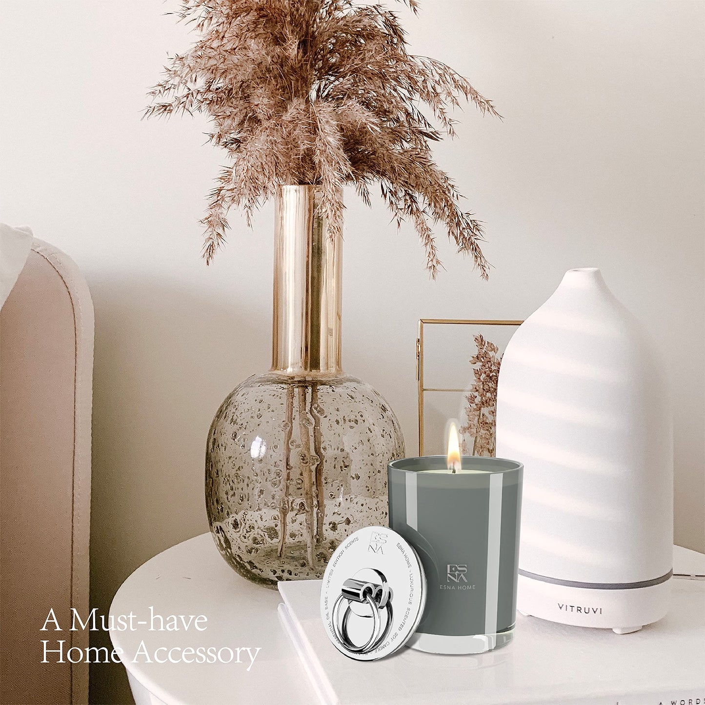 Luxury Christmas All Natural Scented Candles | 8.8oz 50 Hours Burn Lemongrass Soy Candles | Xmas Gifts for Her/Women Who Has Everything | Holiday Metal Lid Candle Housewarming Gift