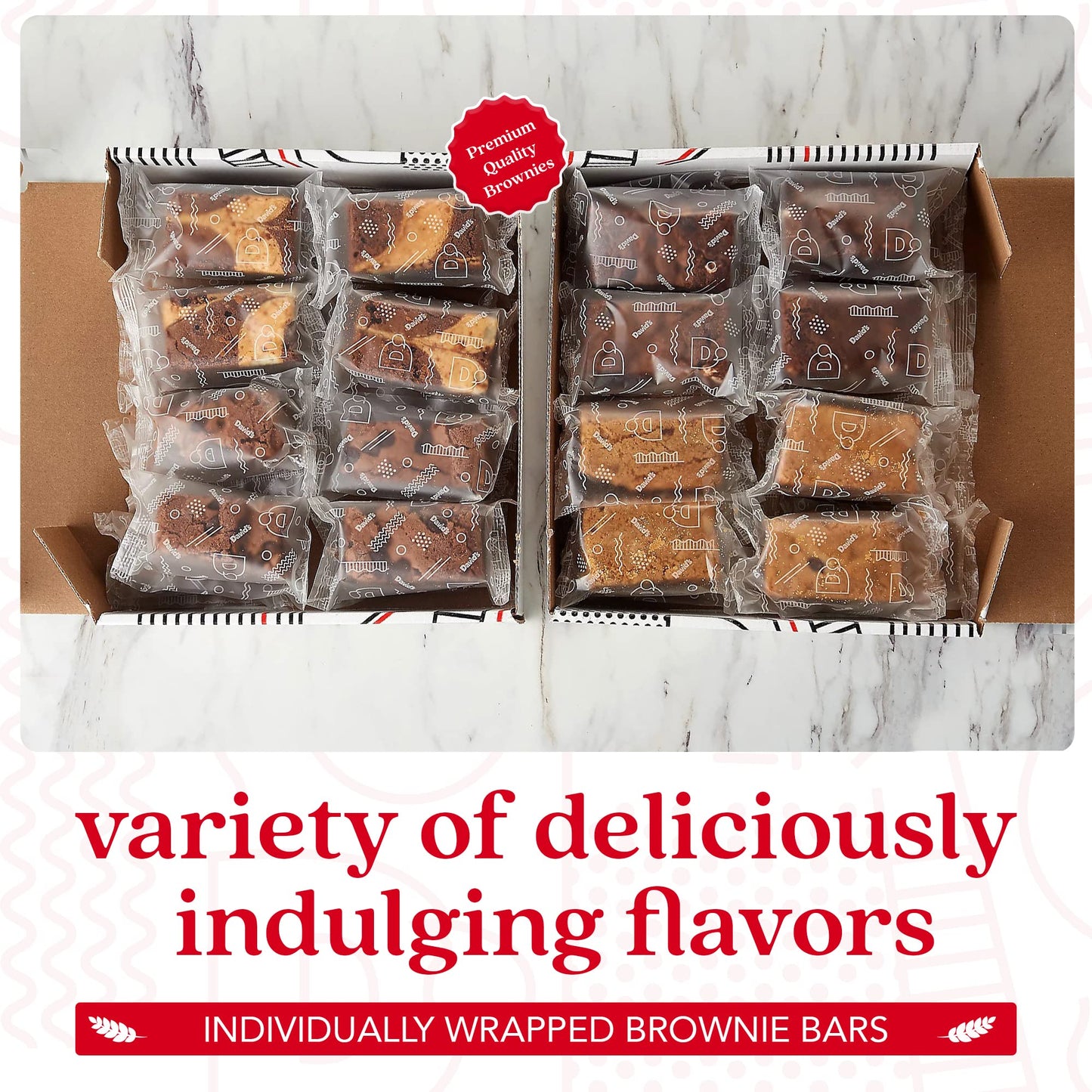 David's Cookies Assorted Brownies in Carton Box | Enjoy Our Delicious, Great for Sharing Freshly-Baked Assorted Brownie Snacks While Bonding With Friends And Family - Single Pack