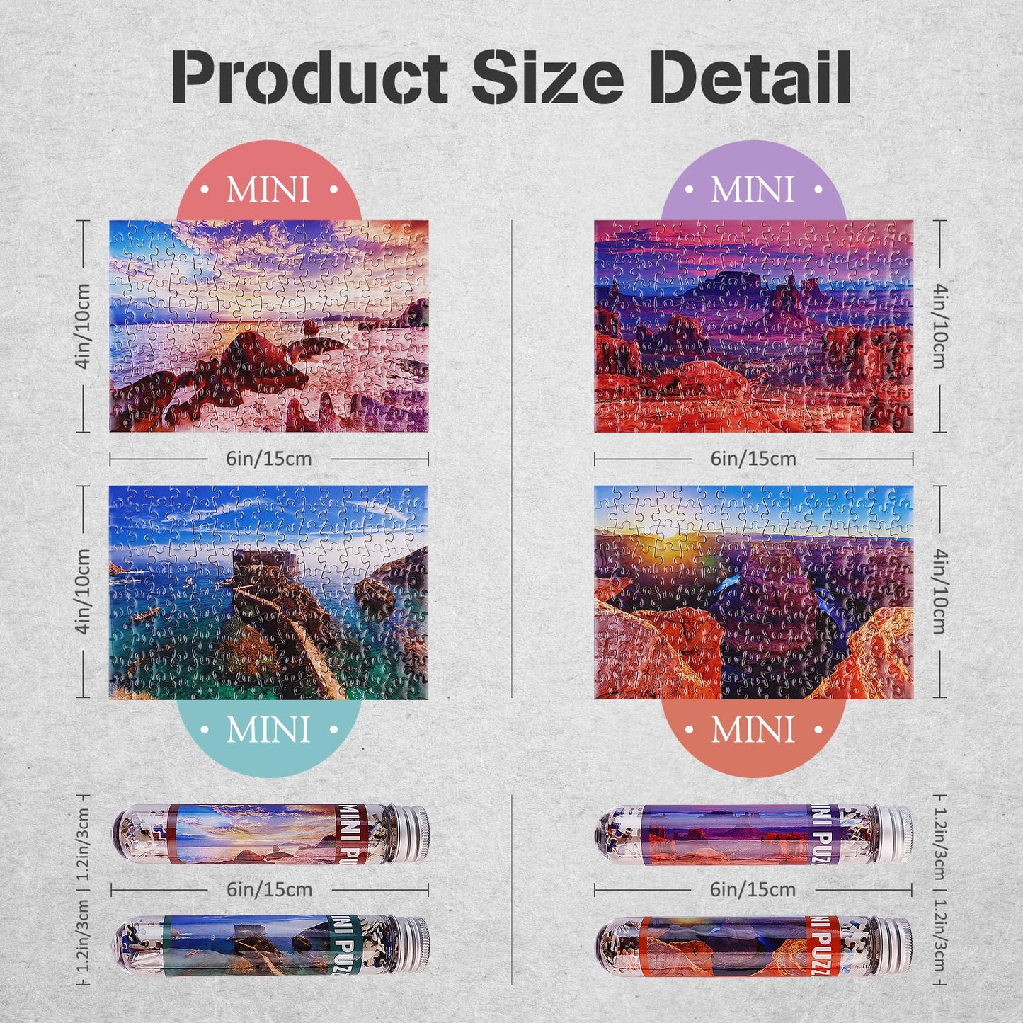 Small Jigsaw Puzzles for Adults Challenging Puzzle Small Puzzles Mini Jigsaw Puzzles for Teens 150 Pieces Micro Tiny Puzzle Mountains Landscape Beach Scenery Travel Puzzles 6 x 4 inch 4 Packs