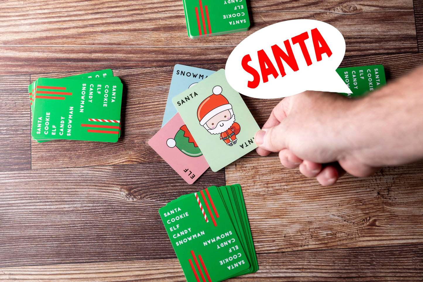 Santa Cookie Elf Candy Snowman Card Game – by Taco Cat Goat Cheese Pizza – Holiday Party Card Game – Great Stocking Stuffer – Fun for Kids, Teens, Adults and Family - 10 Min Ages 7+