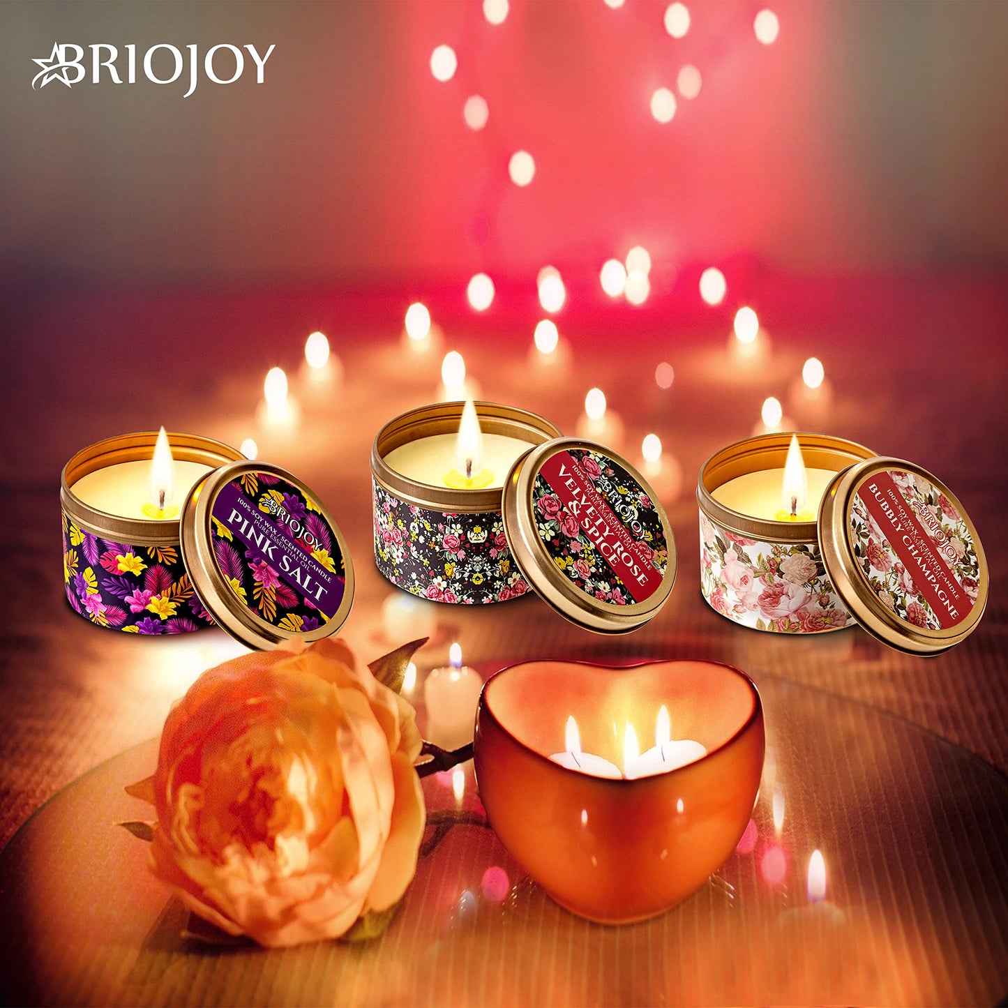 Briojoy Candle Gifts for Women - Unique Mothers Day, Valentines Day, Birthday Gift for Her Mom Wife Sister Girlfriend Daughter - Friendship Gift for Best Friend Bestie Coworker - Natural Soy Candle